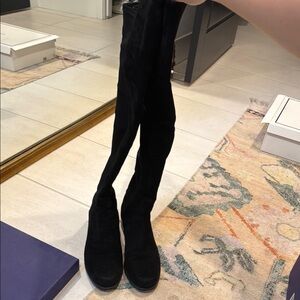 Stuart Weitzman Reserve Suede Tall Black Women's Boots Size 8